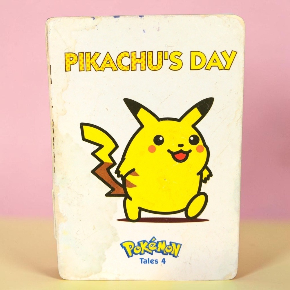 VTG Pokemon Tales 4 Pikachu's Day Board Book 1999 Viz Toshinao Aoki Kids Story